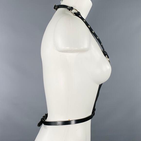 ZANA BAYNE Size XS Black Studded Leather Harness - Picture 2 of 4
